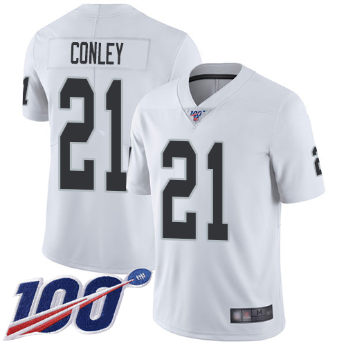Raiders #21 Gareon Conley White Youth Stitched Football 100th Season Vapor Limited Jersey