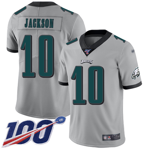 Eagles #10 DeSean Jackson Silver Youth Stitched Football Limited Inverted Legend 100th Season Jersey