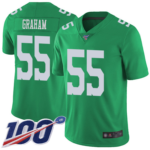 Eagles #55 Brandon Graham Green Youth Stitched Football Limited Rush 100th Season Jersey