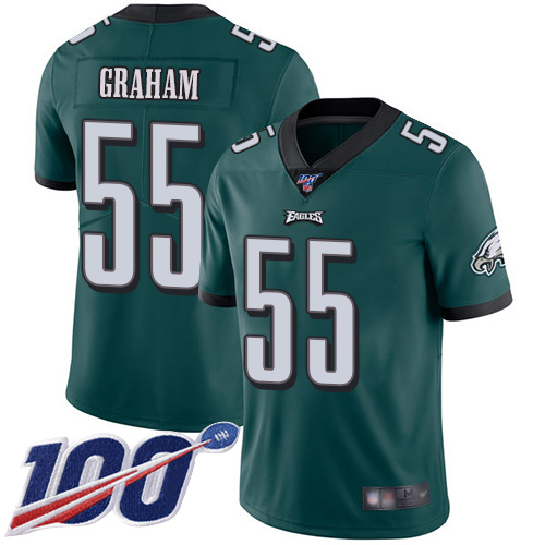 Eagles #55 Brandon Graham Midnight Green Team Color Youth Stitched Football 100th Season Vapor Limited Jersey