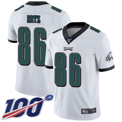 Eagles #86 Zach Ertz White Youth Stitched Football 100th Season Vapor Limited Jersey