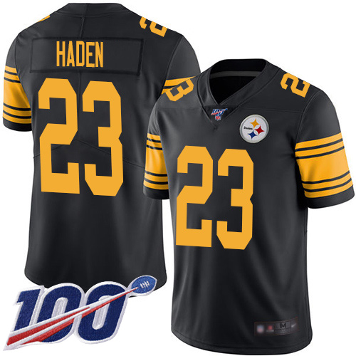 Steelers #23 Joe Haden Black Youth Stitched Football Limited Rush 100th Season Jersey