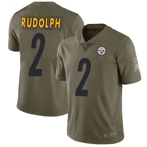 Steelers #2 Mason Rudolph Olive Youth Stitched Football Limited 2017 Salute to Service Jersey