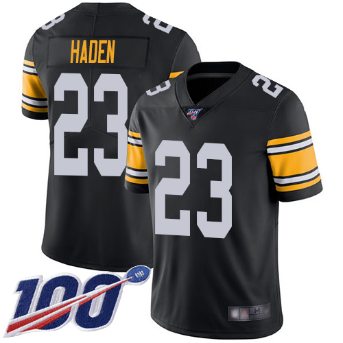 Steelers #23 Joe Haden Black Alternate Youth Stitched Football 100th Season Vapor Limited Jersey