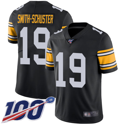 Steelers #19 JuJu Smith-Schuster Black Alternate Youth Stitched Football 100th Season Vapor Limited Jersey