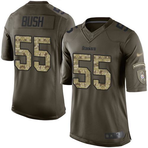 Steelers #55 Devin Bush Green Youth Stitched Football Limited 2015 Salute to Service Jersey