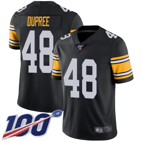 Steelers #48 Bud Dupree Black Alternate Youth Stitched Football 100th Season Vapor Limited Jersey