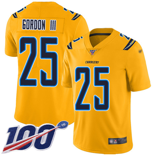 Chargers #25 Melvin Gordon III Gold Youth Stitched Football Limited Inverted Legend 100th Season Jersey Chargers #25 Melvin Gordon III Gold Youth Stitched Football Limited Inverted Legend 100th Season Jersey