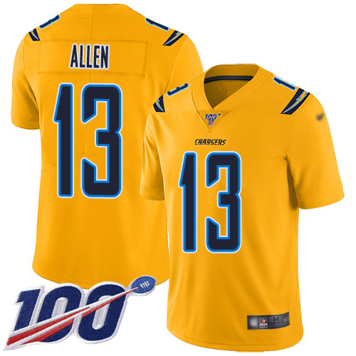 Chargers #13 Keenan Allen Gold Youth Stitched Football Limited Inverted Legend 100th Season Jersey