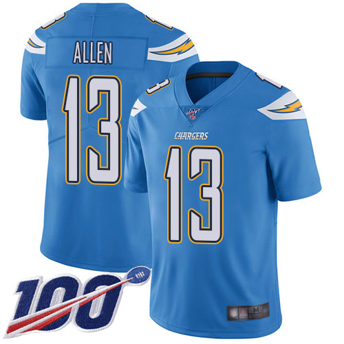 Chargers #13 Keenan Allen Electric Blue Alternate Youth Stitched Football 100th Season Vapor Limited Jersey