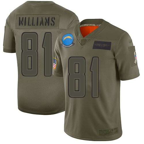 Chargers #81 Mike Williams Camo Youth Stitched Football Limited 2019 Salute to Service Jersey