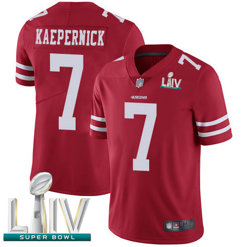 49ers #7 Colin Kaepernick Red Team Color Super Bowl LIV Bound Youth Stitched Football Vapor Untouchable Limited Jersey