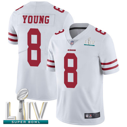 49ers #8 Steve Young White Super Bowl LIV Bound Youth Stitched Football Vapor Untouchable Limited Jersey