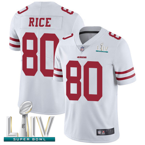 49ers #80 Jerry Rice White Super Bowl LIV Bound Youth Stitched Football Vapor Untouchable Limited Jersey