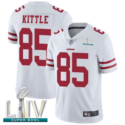 49ers #85 George Kittle White Super Bowl LIV Bound Youth Stitched Football Vapor Untouchable Limited Jersey