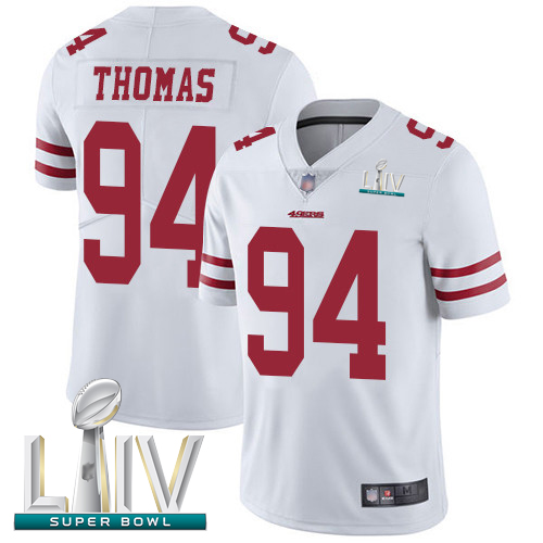 49ers #94 Solomon Thomas White Super Bowl LIV Bound Youth Stitched Football Vapor Untouchable Limited Jersey
