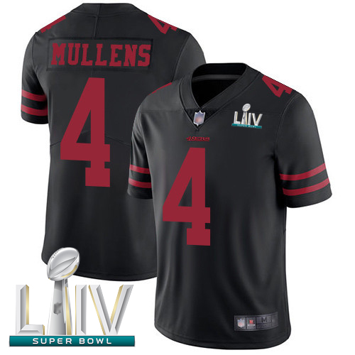 49ers #4 Nick Mullens Black Alternate Super Bowl LIV Bound Youth Stitched Football Vapor Untouchable Limited Jersey
