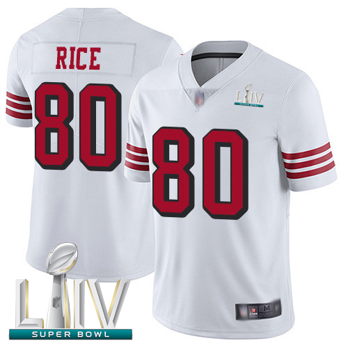 49ers #80 Jerry Rice White Rush Super Bowl LIV Bound Youth Stitched Football Vapor Untouchable Limited Jersey