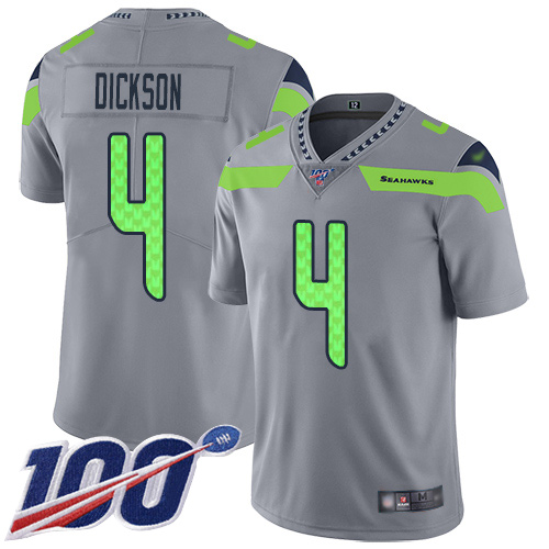 Seahawks #4 Michael Dickson Silver Youth Stitched Football Limited Inverted Legend 100th Season Jersey