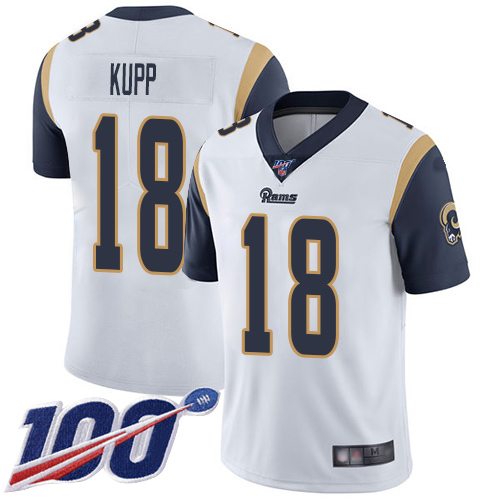 Rams #18 Cooper Kupp White Youth Stitched Football 100th Season Vapor Limited Jersey