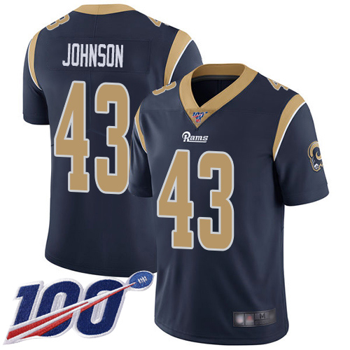 Rams #43 John Johnson Navy Blue Team Color Youth Stitched Football 100th Season Vapor Limited Jersey