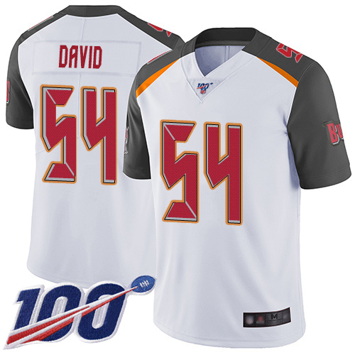 Buccaneers #54 Lavonte David White Youth Stitched Football 100th Season Vapor Limited Jersey