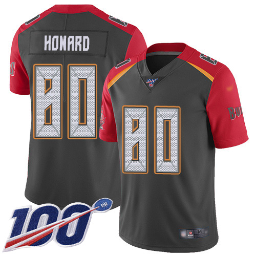 Buccaneers #80 O. J. Howard Gray Youth Stitched Football Limited Inverted Legend 100th Season Jersey