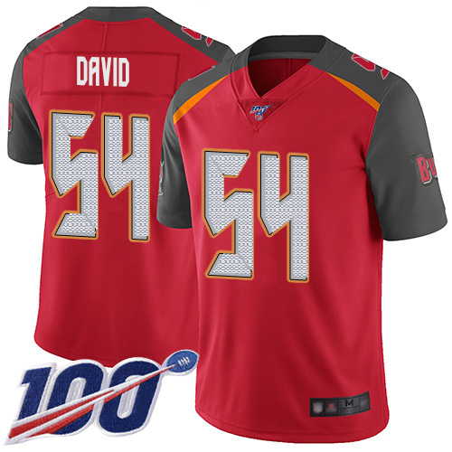 Buccaneers #54 Lavonte David Red Team Color Youth Stitched Football 100th Season Vapor Limited Jersey