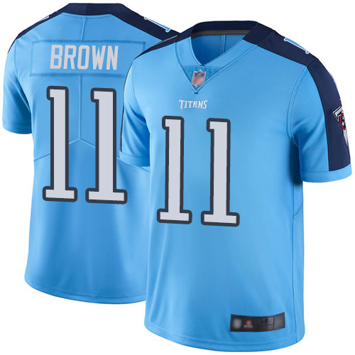 Titans #11 A.J. Brown Light Blue Youth Stitched Football Limited Rush Jersey Titans #11 A.J. Brown Light Blue Youth Stitched Football Limited Rush Jersey