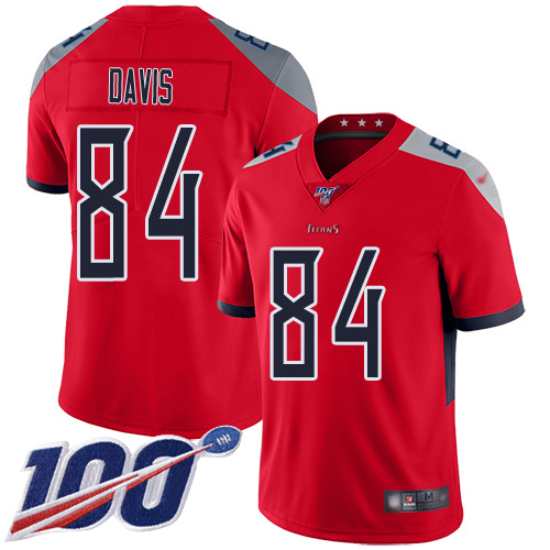 Titans #84 Corey Davis Red Youth Stitched Football Limited Inverted Legend 100th Season Jersey