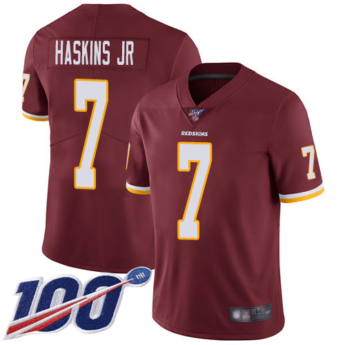 Redskins #7 Dwayne Haskins Jr Burgundy Red Team Color Youth Stitched Football 100th Season Vapor Limited Jersey