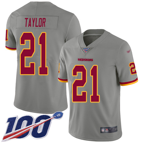 Redskins #21 Sean Taylor Gray Youth Stitched Football Limited Inverted Legend 100th Season Jersey