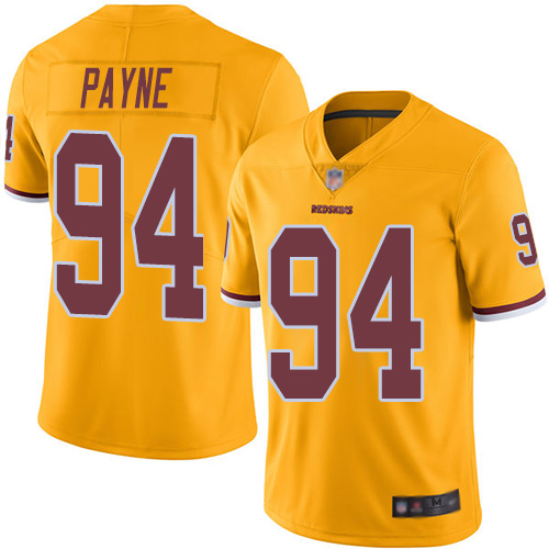 Redskins #94 Da'Ron Payne Gold Youth Stitched Football Limited Rush Jersey