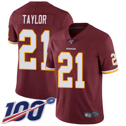 Redskins #21 Sean Taylor Burgundy Red Team Color Youth Stitched Football 100th Season Vapor Limited Jersey