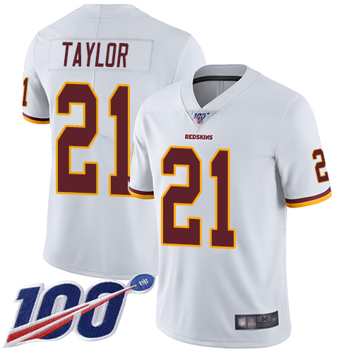 Redskins #21 Sean Taylor White Youth Stitched Football 100th Season Vapor Limited Jersey