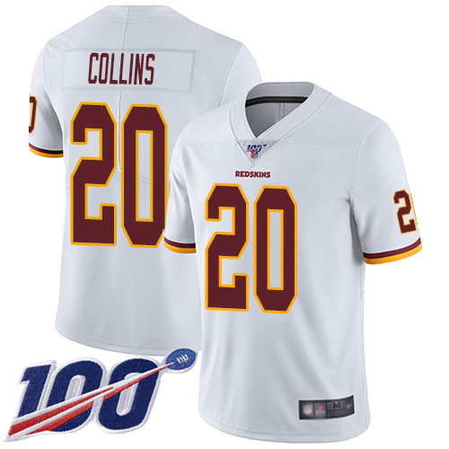 Redskins #20 Landon Collins White Youth Stitched Football 100th Season Vapor Limited Jersey
