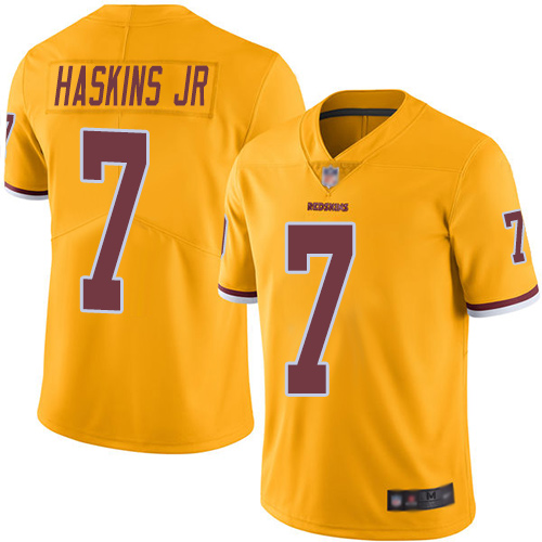 Redskins #7 Dwayne Haskins Jr Gold Youth Stitched Football Limited Rush Jersey