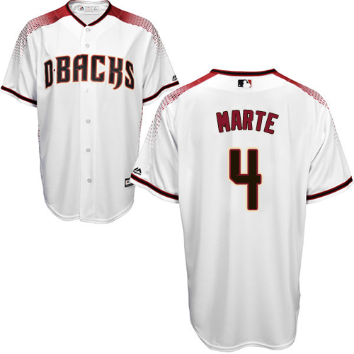 Diamondbacks #4 Ketel Marte White/Crimson Home Stitched Youth Baseball Jersey