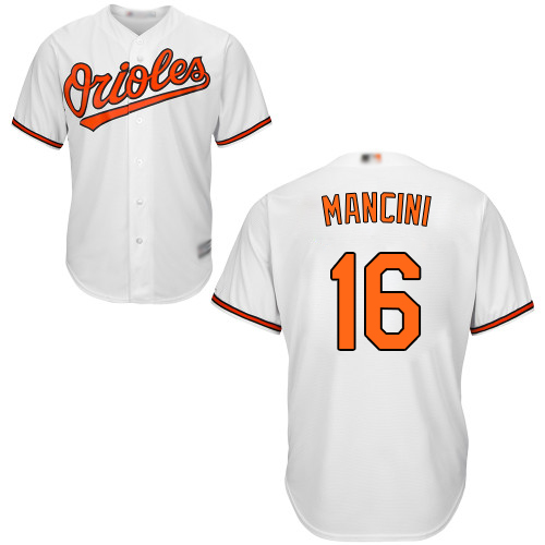 Orioles #16 Trey Mancini White Cool Base Stitched Youth Baseball Jersey