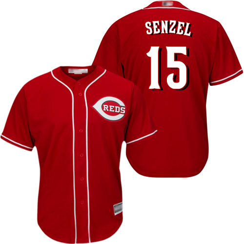Reds #15 Nick Senzel Red Cool Base Stitched Youth Baseball Jersey
