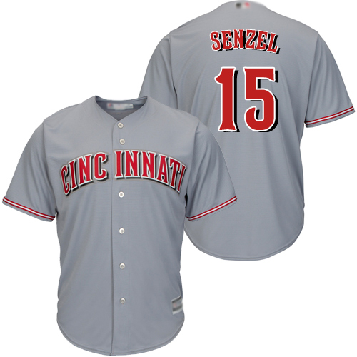 Reds #15 Nick Senzel Grey Cool Base Stitched Youth Baseball Jersey