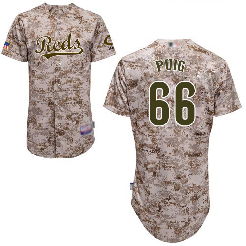 Reds #66 Yasiel Puig Camo Cool Base Stitched Youth Baseball Jersey Reds #66 Yasiel Puig Camo Cool Base Stitched Youth Baseball Jersey