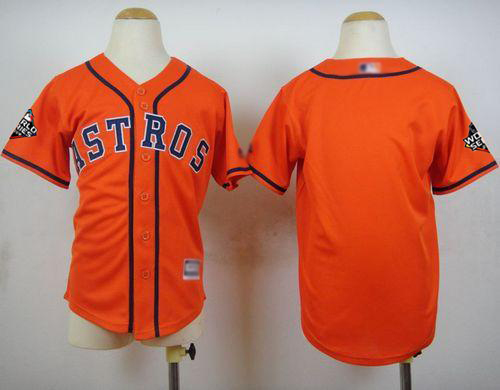 Astros Blank Orange Cool Base 2019 World Series Bound Stitched Youth Baseball Jersey