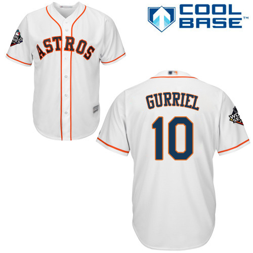 Astros #10 Yuli Gurriel White Cool Base 2019 World Series Bound Stitched Youth Baseball Jersey