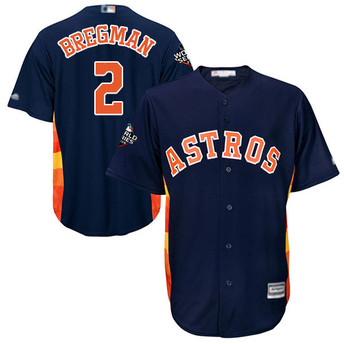 Astros #2 Alex Bregman Navy Blue Cool Base 2019 World Series Bound Stitched Youth Baseball Jersey Astros #2 Alex Bregman Navy Blue Cool Base 2019 World Series Bound Stitched Youth Baseball Jersey