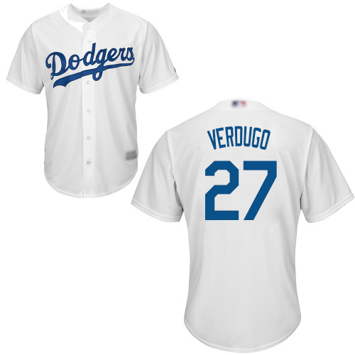 Dodgers #27 Alex Verdugo White Cool Base Stitched Youth Baseball Jersey