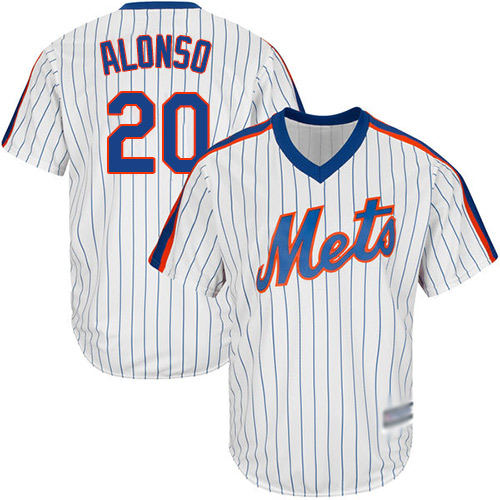 Mets #20 Pete Alonso White(Blue Strip) Alternate Cool Base Stitched Youth Baseball Jersey