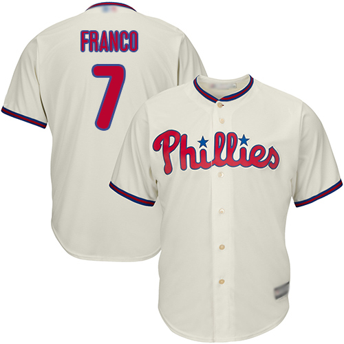 Phillies #7 Maikel Franco Cream Cool Base Stitched Youth Baseball Jersey