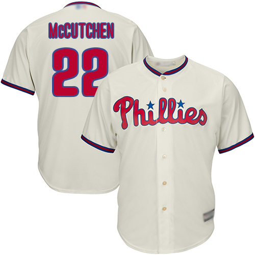 Phillies #22 Andrew McCutchen Cream Cool Base Stitched Youth Baseball Jersey