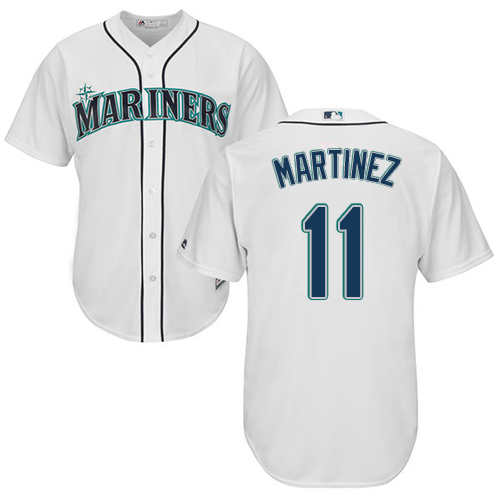 Mariners #11 Edgar Martinez White Cool Base Stitched Youth Baseball Jersey